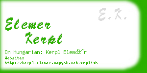 elemer kerpl business card